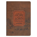 Christian Art Gifts Classic Journal Those Who Hope in the Lord Is. 40:31 Bible Verse, Inspirational Scripture Notebook, Ribbon Marker, Brown Vegan Lea