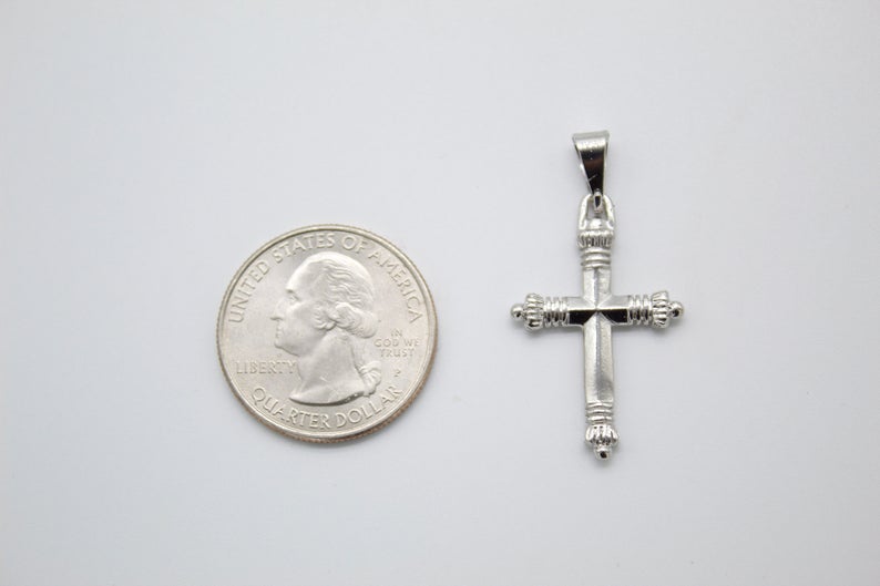 Rhodium Gold Filled Jesus Cross