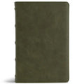 CSB Large Print Personal Size Reference Bible, Easy-To-Read Optimal Type, Holman Handcrafted Collection, Marbled Olive Premium Calfskin