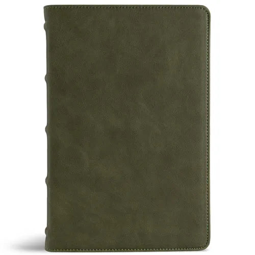 CSB Large Print Personal Size Reference Bible, Easy-To-Read Optimal Type, Holman Handcrafted Collection, Marbled Olive Premium Calfskin