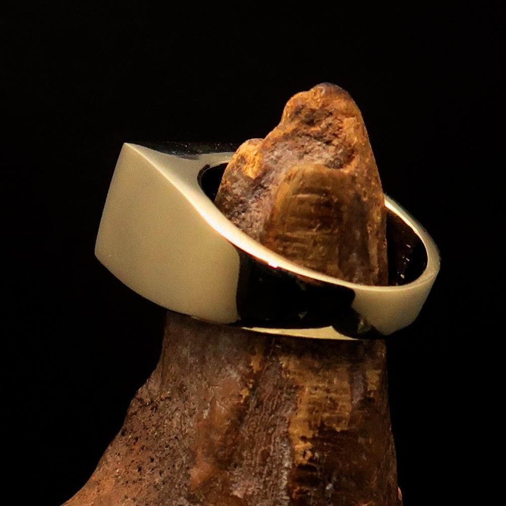 Excellent crafted Men's Ring Jesus in Hebrew Black - Solid Brass