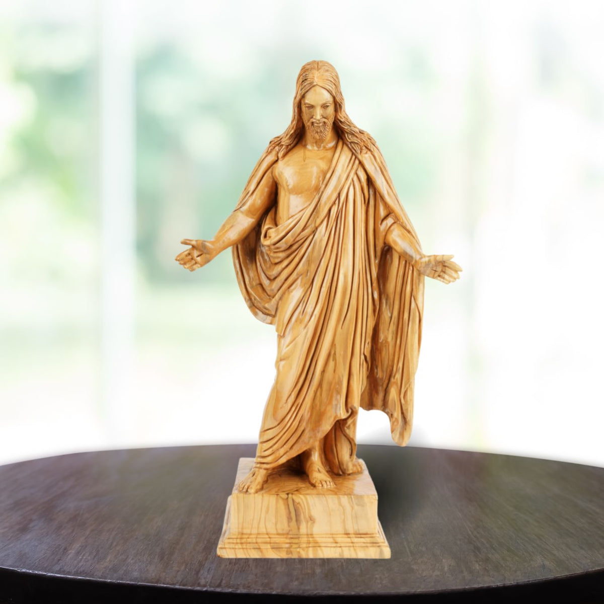 Hand-carved Jesus statue made of olive wood – Exclusive Christ figure from Bethlehem (39 cm)