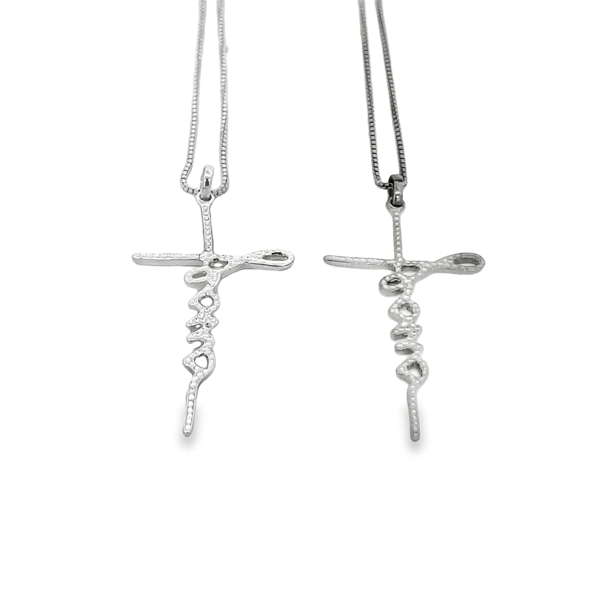 Cross Cursive Jesus Necklace (G99)