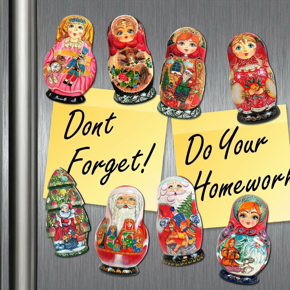 Jesus Cross Refrigerator Eco Wood Magnets Set of 3